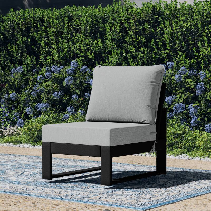 Endless Patio Deep Seating Armless Chair with Black Frame