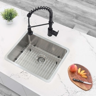 STYLISH 21 inch Stainless Steel 16G Dual Mount Kitchen Sink Handmade - 20.5" x 18" x 9"