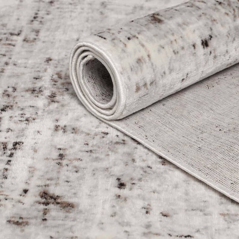 Superior Acer Distressed Abstract Modern Indoor Runner or Area Rug