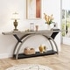 preview thumbnail 8 of 24, 2-Tier Narrow Long Console Sofa Table with Semi-Circular Frame for Entryway,Gray Hallway Accent Tables Gray+Black