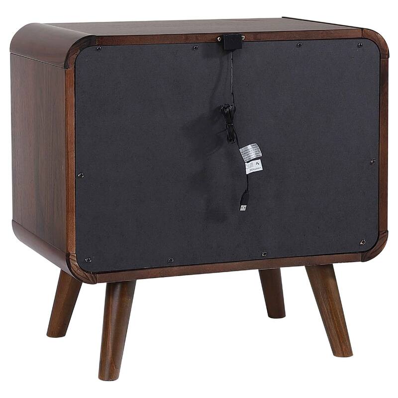 Ryb 5pc Bedroom Set with King Bed, Walnut Brown, Dark Gray Upholstery