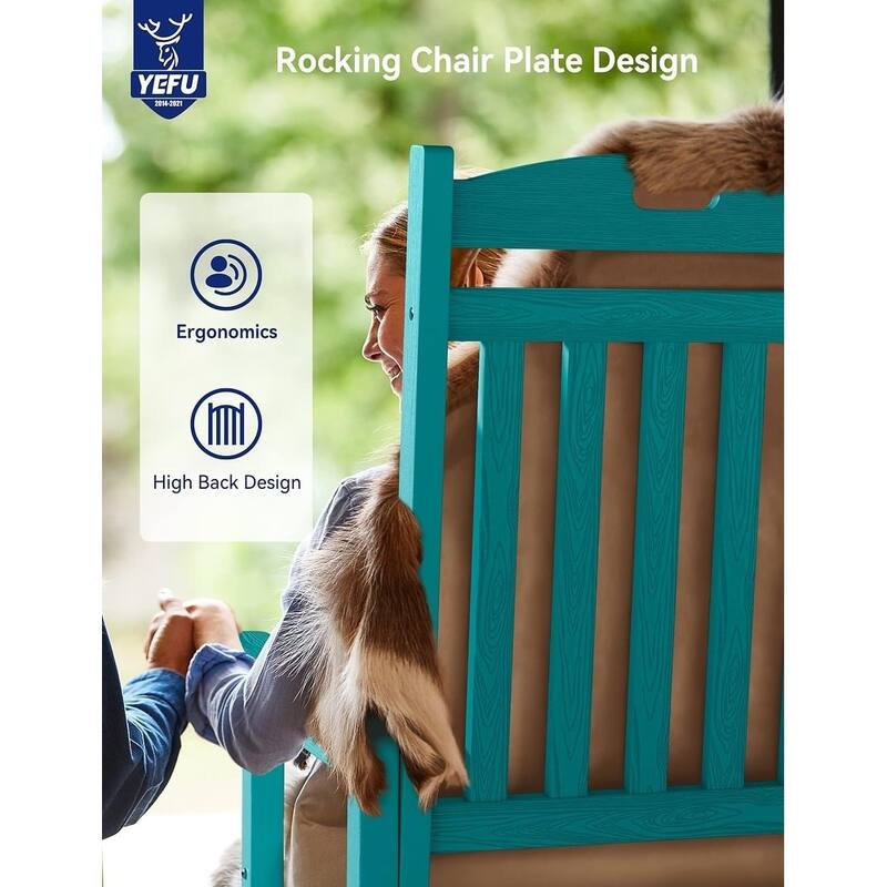 WINSOON All Weather Outdoor Rocking Chair, Set of 2