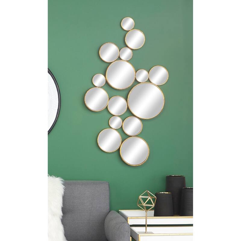 CosmoLiving by Cosmopolitan Gold Metal Bubble Cluster Room Wall Mirror - Gold