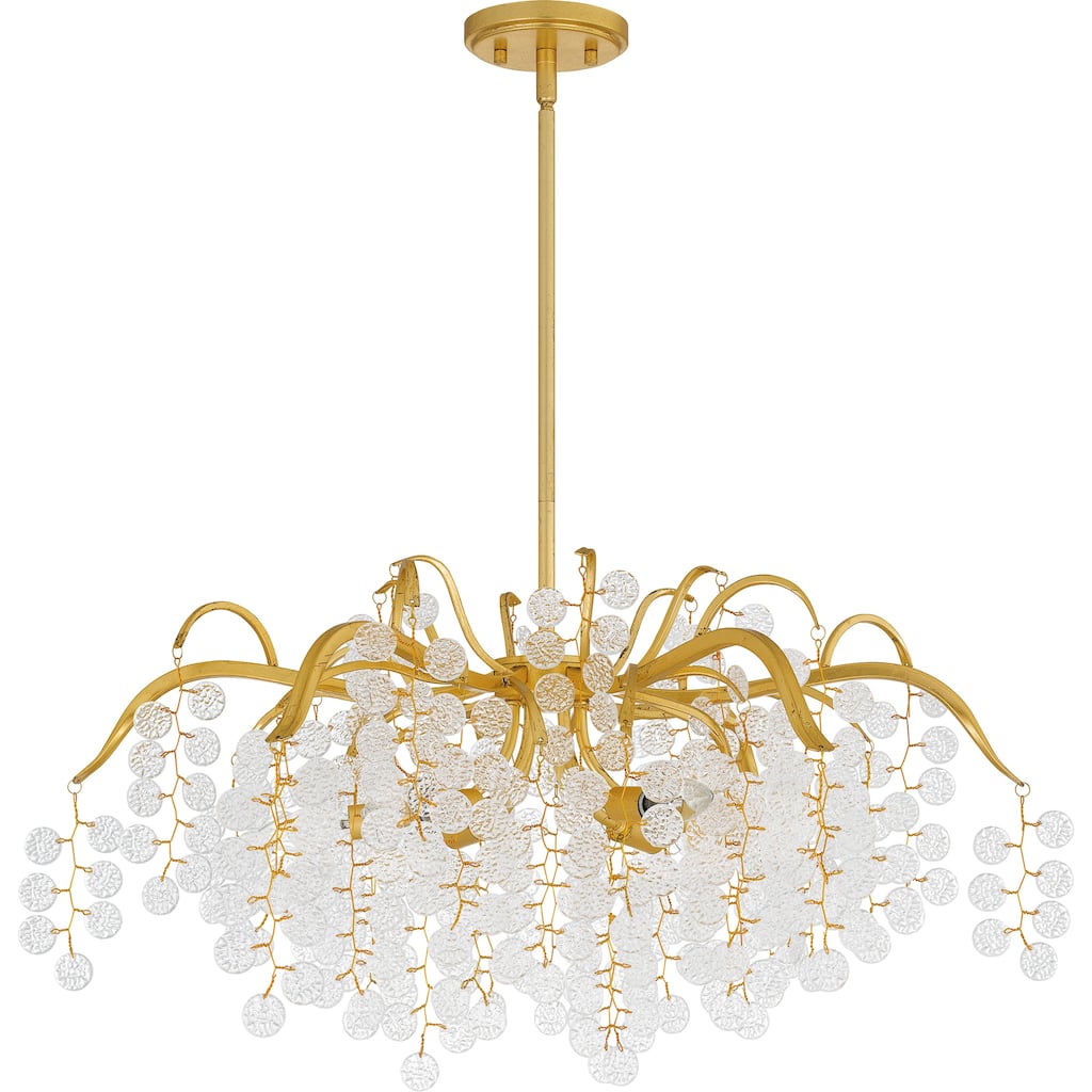 Maple 6-Light Gold Leaf Chandelier
