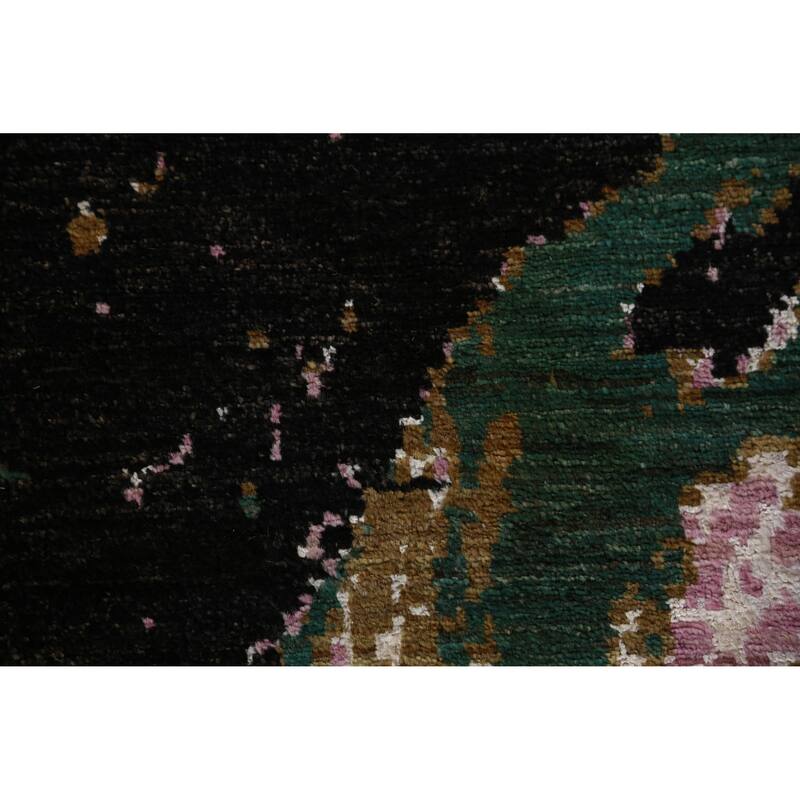 Contemporary Abstract Oriental Area Rug Handmade Wool Carpet - 9'1"x 12'3"