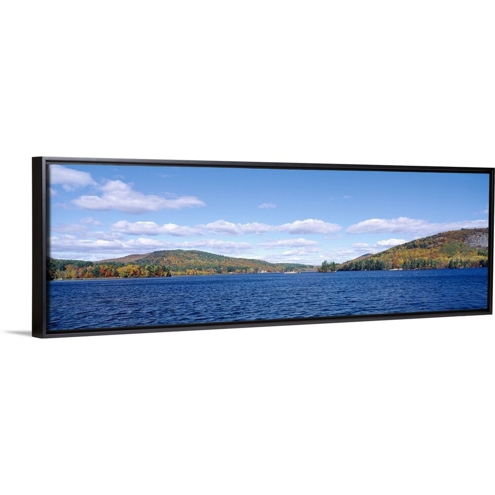 Shop Lake In Front Of A Hill Range Bryant Pond Maine New England Black Float Frame Canvas Art Overstock 25523991