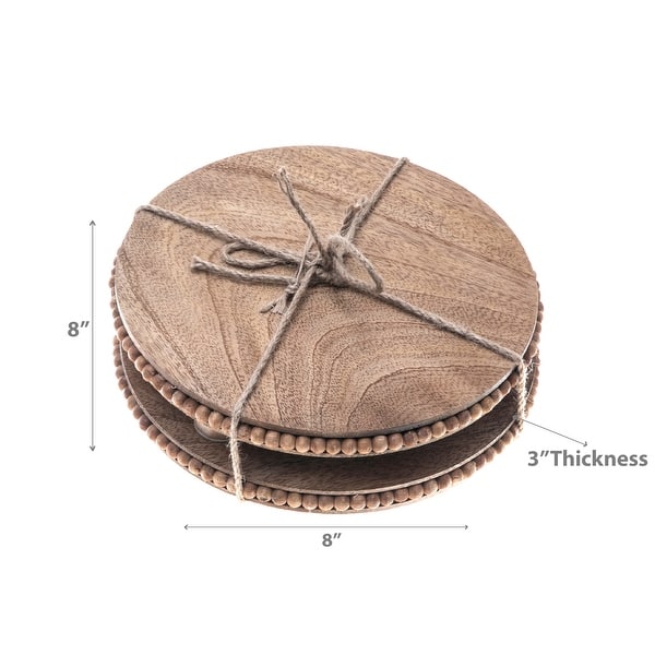 Set Of 2 Mango Wood Beaded Round Trivet Bed Bath & Beyond 38432717