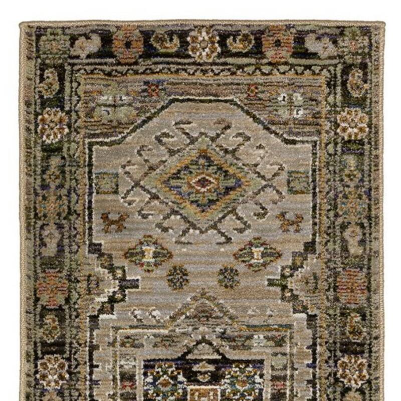 HomeRoots Tribal Bohemian Runner Area Rug - 99.61 in. x 26.38 in. x 0.55 in.