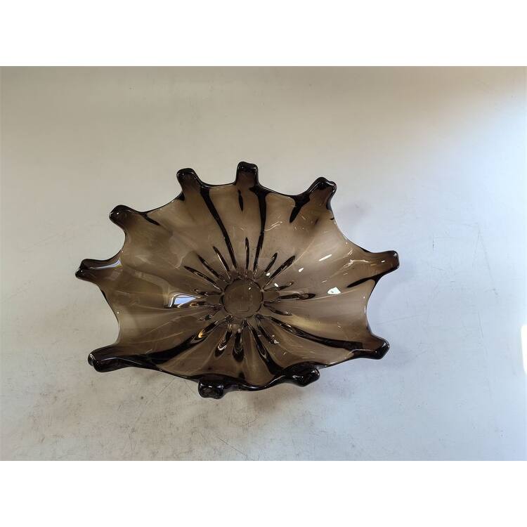 Elegant Sculptural Glass Bowl Centerpiece Decorative Accent 16"x10"