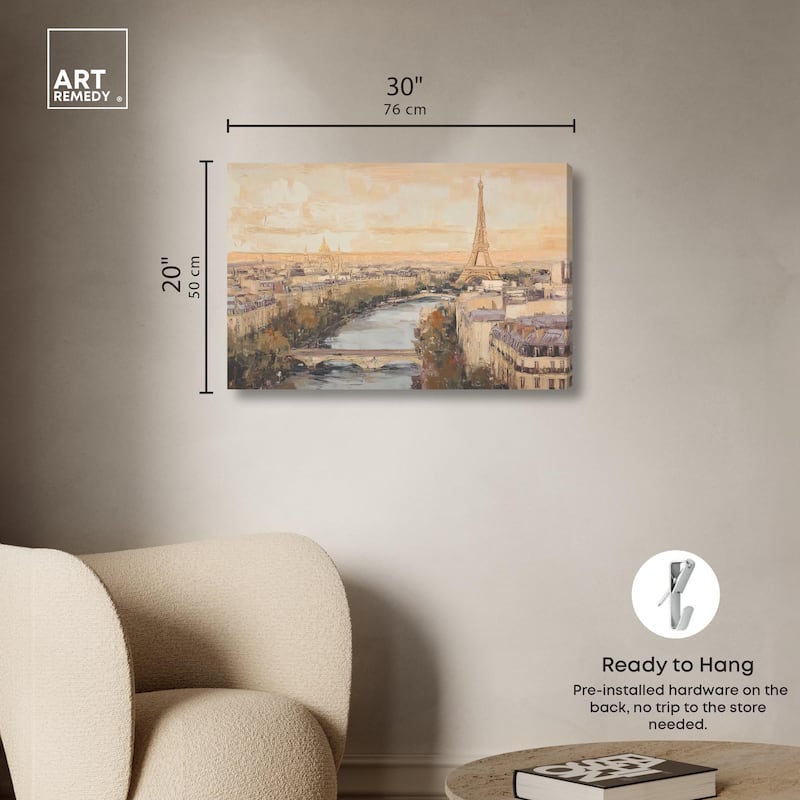 Sunrise Paris Canvas by Art Remedy, Gallery Wrapped