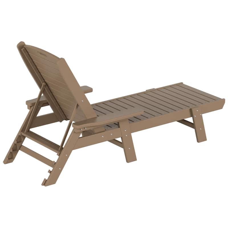 Laguna Hdpe All Weather Outdoor Patio Pool Reclining Chaise Lounges With Square Side Table (3-Piece Set)