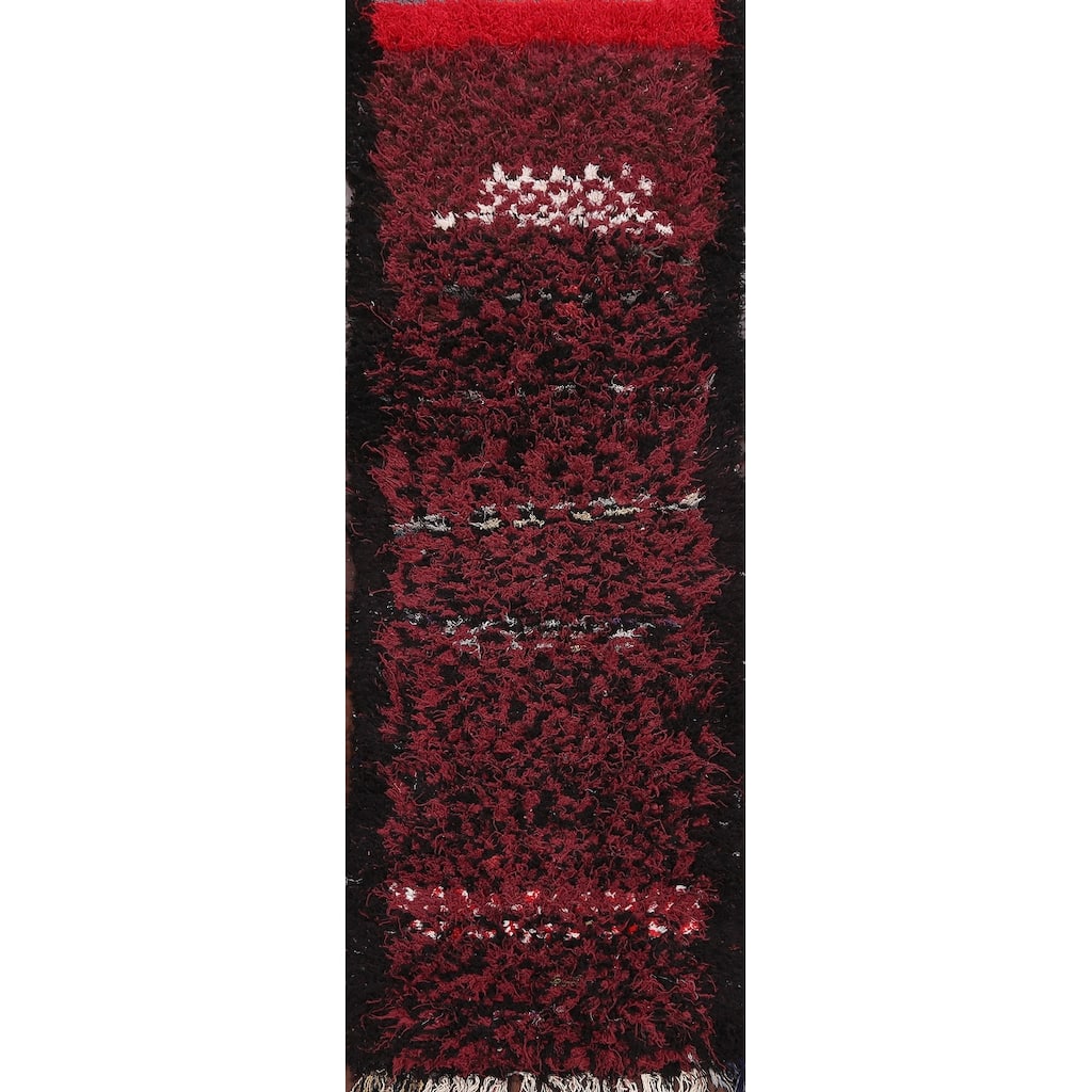 Modern Moroccan Oriental Runner Rug Wool Hand-knotted Carpet - 2'10" x 7'11"