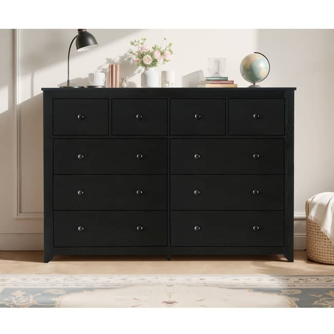 Modern 10-Drawer Bedroom Dresser – Spacious Wide Chest of Drawers with Sturdy & Safe Design‌