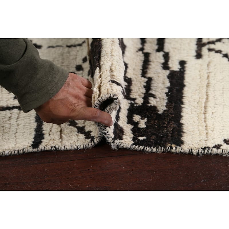 Tribal Modern Vegetable Dye Moroccan Berber Oriental Area Rug Handmade - 4'6" x 6'8"