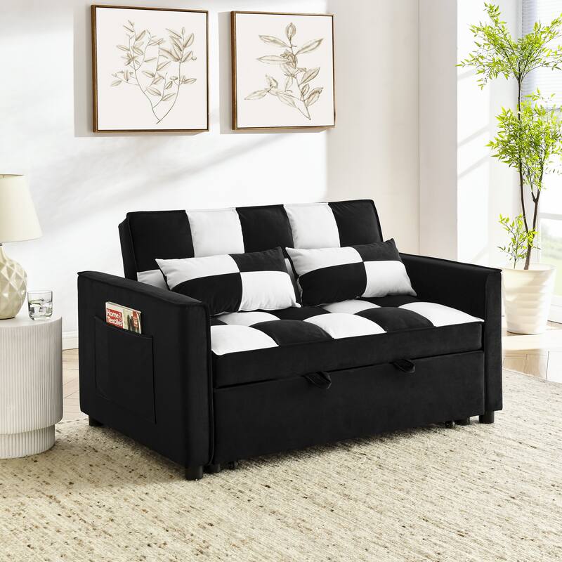 velvet loveseat sofa couch pull out bed