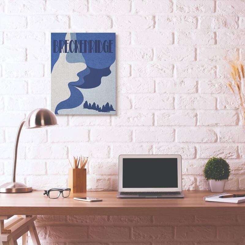 Stupell Breckenridge Abstract Blue Mountain Design,16x20, Proudly Made in USA - Multi-Color