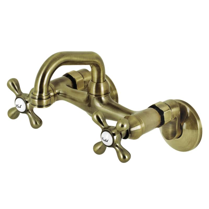 Kingston Brass Two-Handle Wall Mount Bar Faucet - Antique Brass
