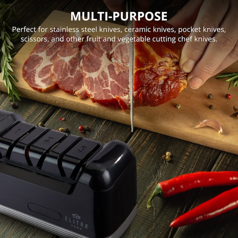 Elitra Home Professional Electric Knife Sharpener Black - 9.85"L x 3.55"W