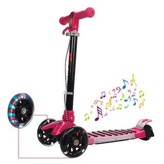 Goplus Folding Aluminum 3 LED Light Up Wheel Kids Kick Scooter Adjustable Height Music Goplus Folding Aluminum 3 LED Light Up Wheel Kids Kick Scooter Adjustable Height Music