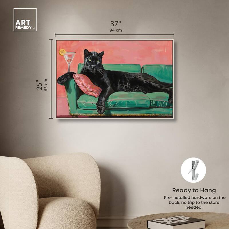 Lounging Panther Canvas by Art Remedy