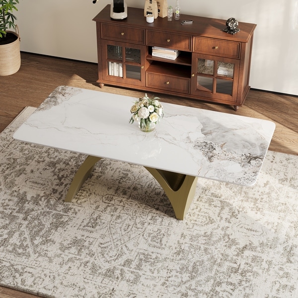 Modern Rectangular Dining Table, Sintered Stone Table-top, N