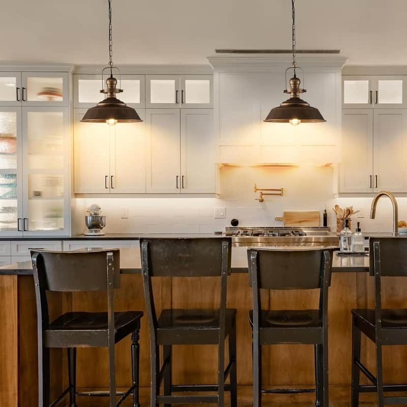 14.2 Inch kitchen pendant light bronze pendant light metal hanging light