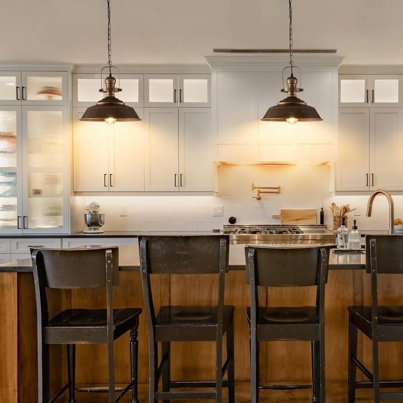 14.2 Inch kitchen pendant light bronze pendant light metal hanging light