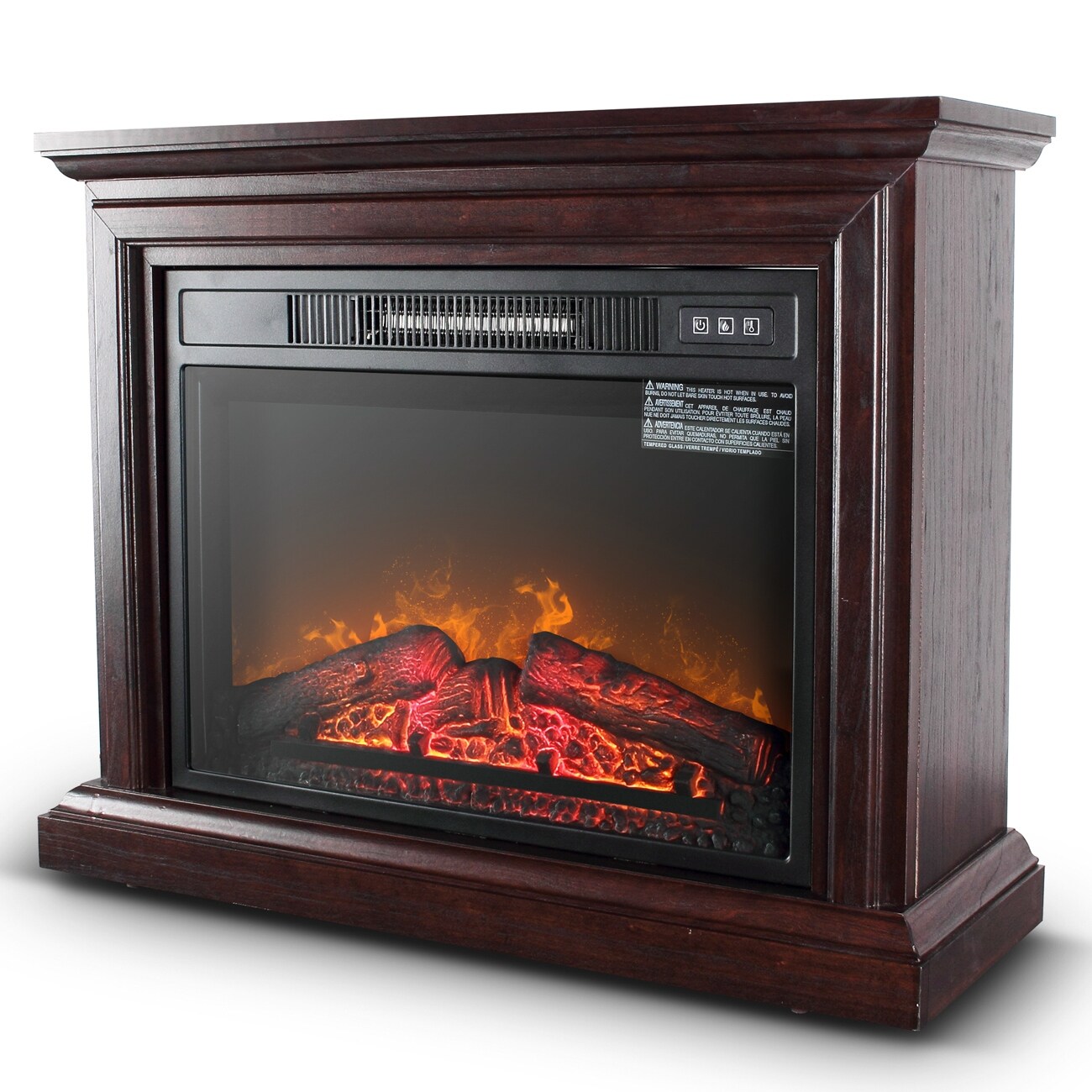 Shop Belleze 1400w Infrared Quartz Fireplace Heater Flame Wood Log