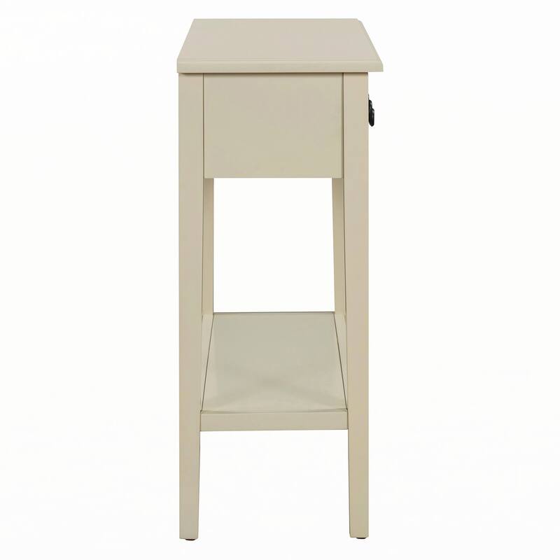 Entryway Table with 2 Drawers(Light Tan)