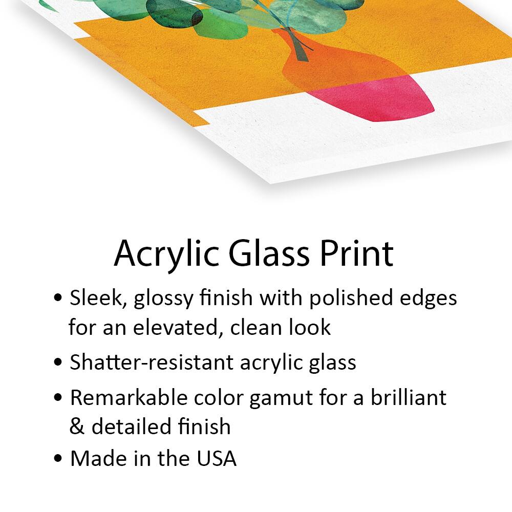 Eucalyptus And Sunshine Print On Acrylic Glass by Modern Tropical Bed