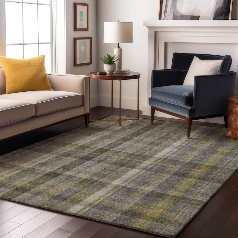 Premium Washable Super Soft Plaid Mayfield Rug - Gray - 10' x 14' - Rectangle