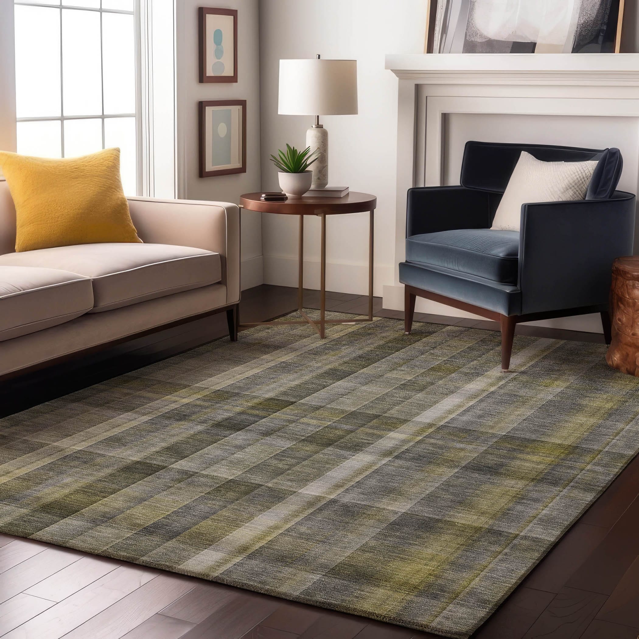 Premium Washable Super Soft Plaid Mayfield Rug