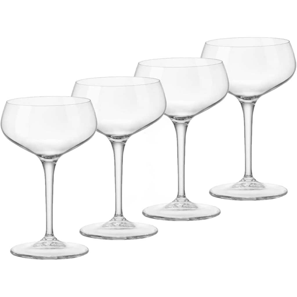 Bormioli Rocco Set of 4 Novecento Stemware Cocktail Coupes - 8.5 oz
