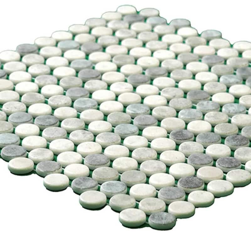The Tile Life Eterna Penny 12x12 Round Glass Mosaic Floor, Wall & Backsplash Tile