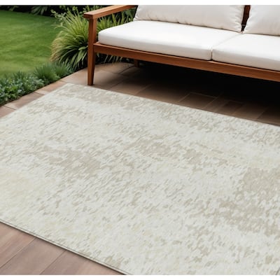 HomeRoots Abstract Transitional Rectangle Outdoor Rug
