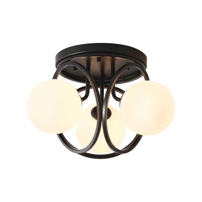 3-light Glass Flush Mount Lights