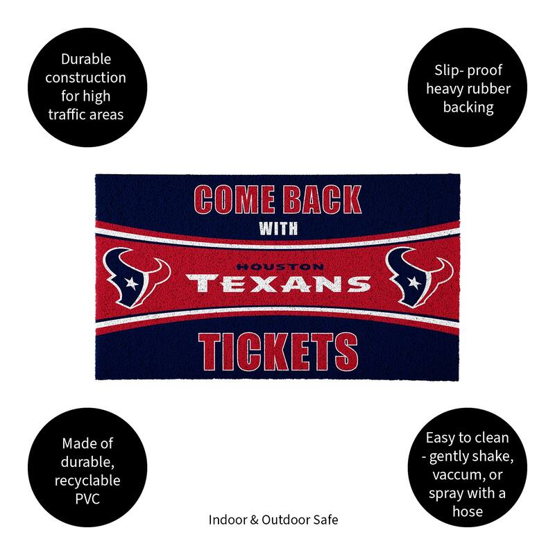 Houston Texans 28 in. x 16 in. PVC "Come Back With Tickets" Trapper Door Mat