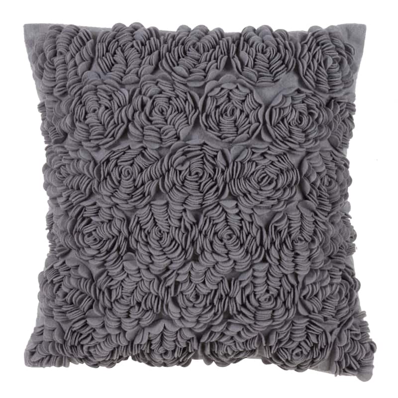 Flower Throw Pillow - Slate - Polyester