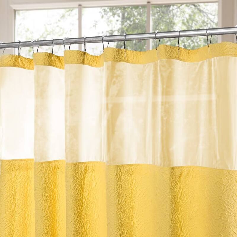 Starburst Crinkle Shower Curtain with Snap-in Liner 12 Hooks Included