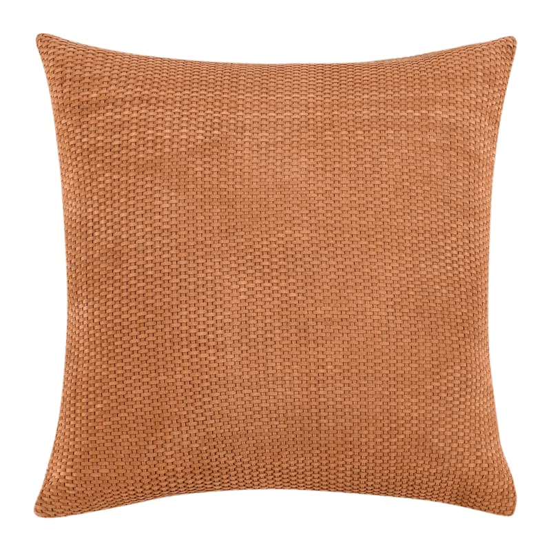Villa by Classic Home Bassinet 18" Genuine Suede Leather Throw Pillow