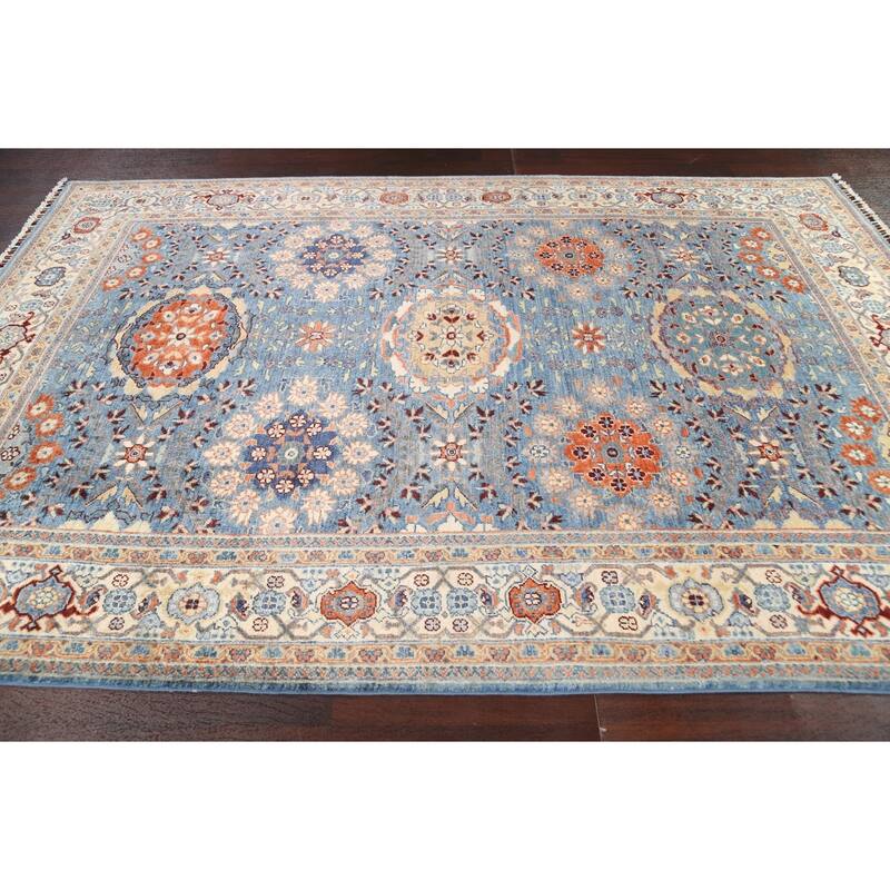 Vegetable Dye Floral Ziegler Traditional Area Rug Wool Hand-knotted - 5'11" x 8'11"