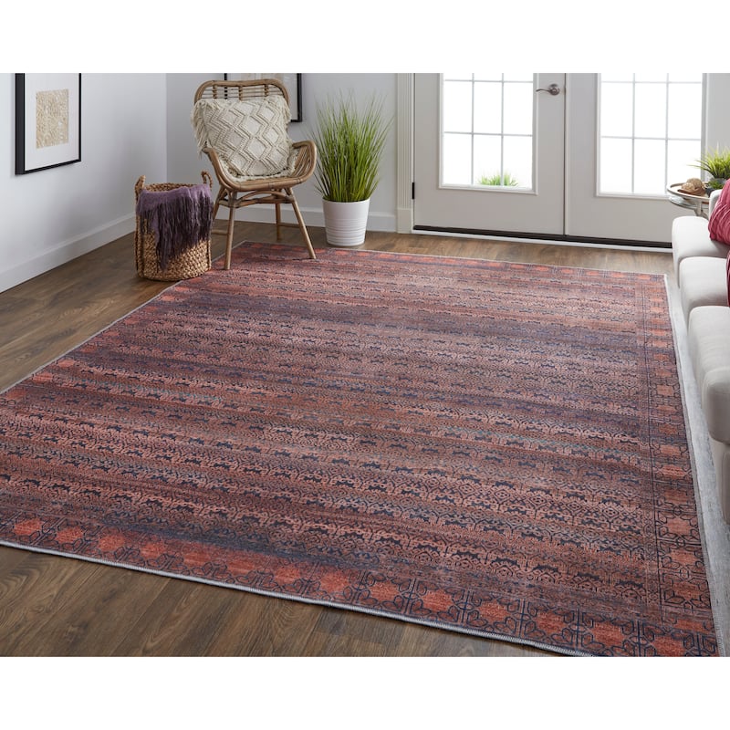 Welch Oriental Camel Tan/Blue Area Rug