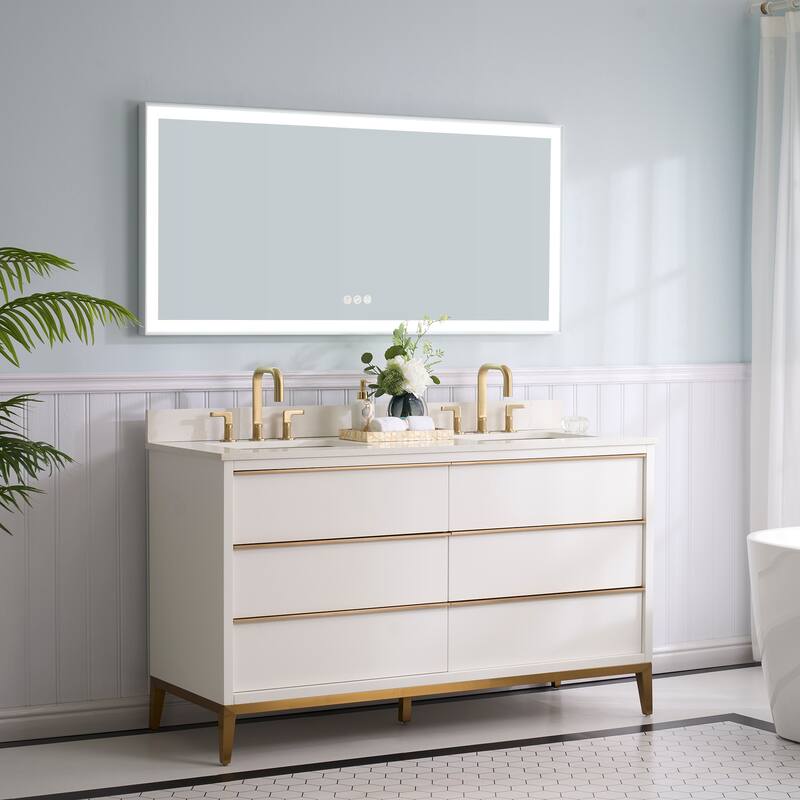 Wall Mounted Bathroom Heavy Duty Framed LED Mirror With bright light And And Memory Function