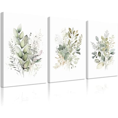 Sage Green Wildflower Wall Art Modern Flower Pictures