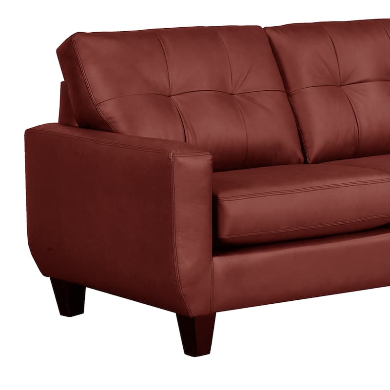 Gibson Top-Grain Leather Tufted Sectional Sofa