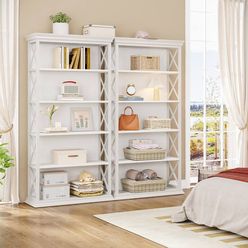 5-Tier Industrial Bookcase, 71 Inches Bookshelves and Bookcases