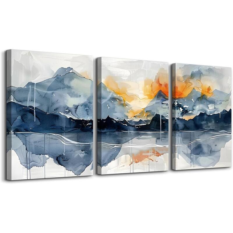 Wall Art 3 Piece Mountain Landscapes Wall Paintings - 16 x 24