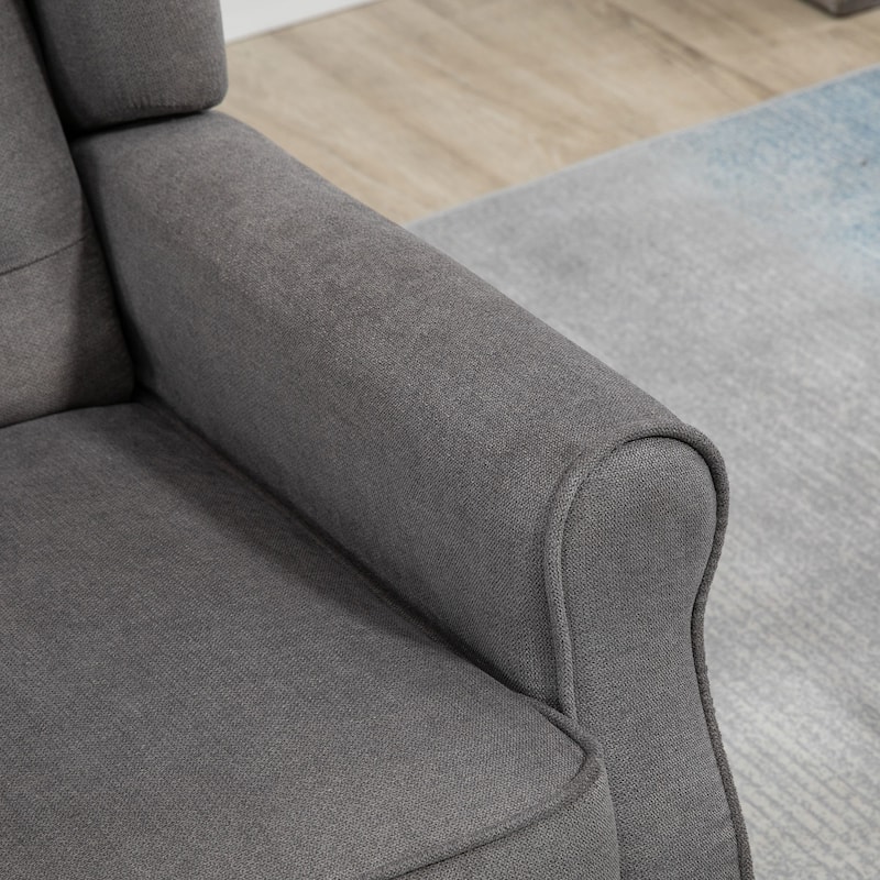HOMCOM Copper Grove Guanta Tufted Wood Leg Accent Chair