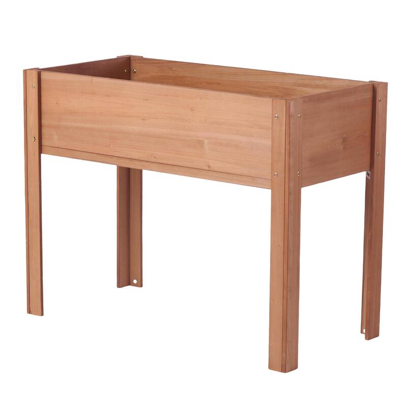 Natural Elevated Planter Box for Outdoor Use with Eco-Friendly Finish