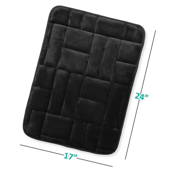 dimension image slide 11 of 28, Clara Clark Ultra Soft Non Slip and Absorbent Bath Rug - Tiled Velvet Memory Foam Bath Mat